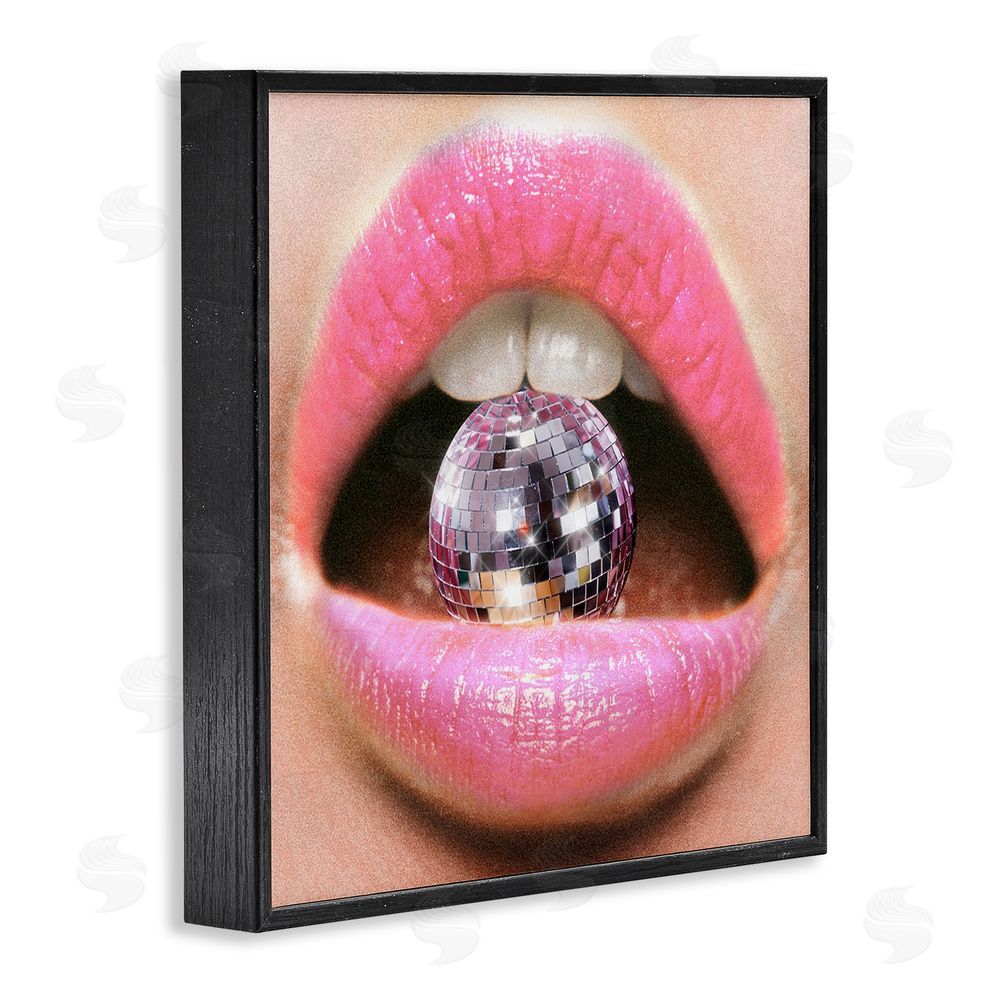Ziwei Li Biting Disco Ball Black Framed Glicee Wall Art Print