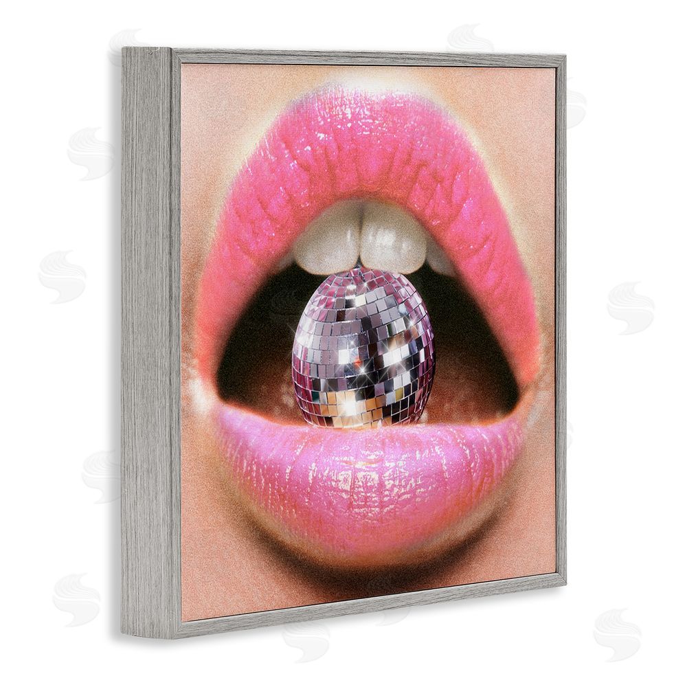 Ziwei Li Biting Disco Ball Gray Framed Glicee Wall Art Print