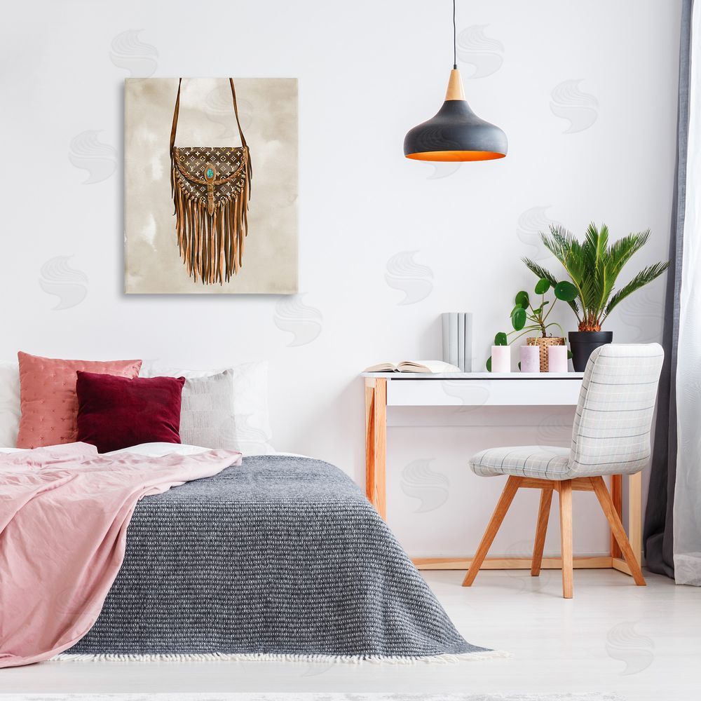 Ziwei Li Boho Designer Purse Canvas Wall Art Print in Room