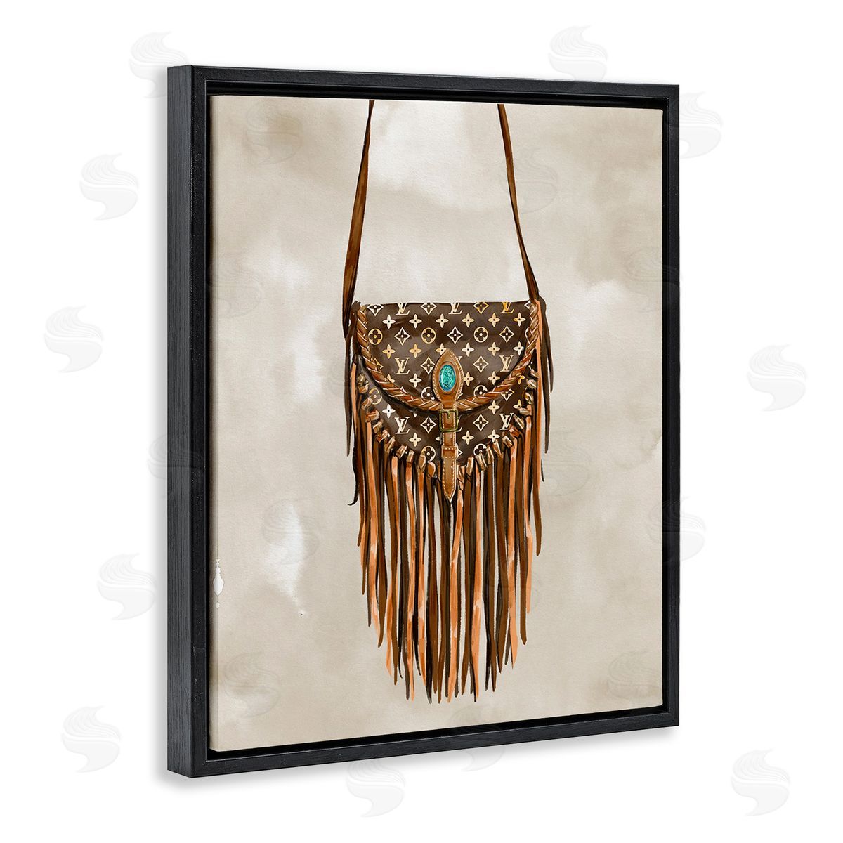 Ziwei Li Boho Designer Purse Black Floating Frame Canvas Wall Art Print
