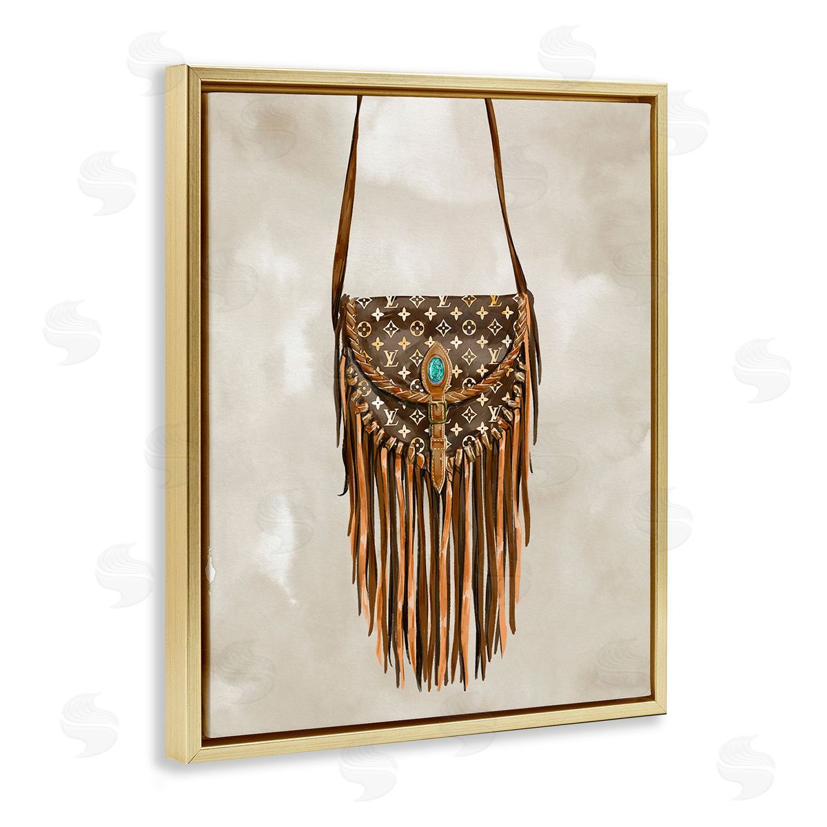Ziwei Li Boho Designer Purse Gold Floating Frame Canvas Wall Art Print