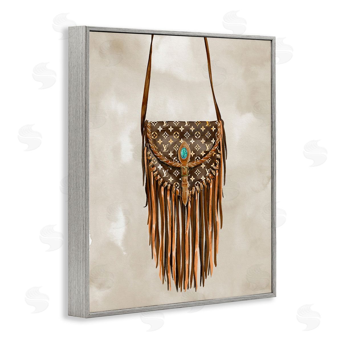 Ziwei Li Boho Designer Purse Gray Framed Giclee Wall Art Print