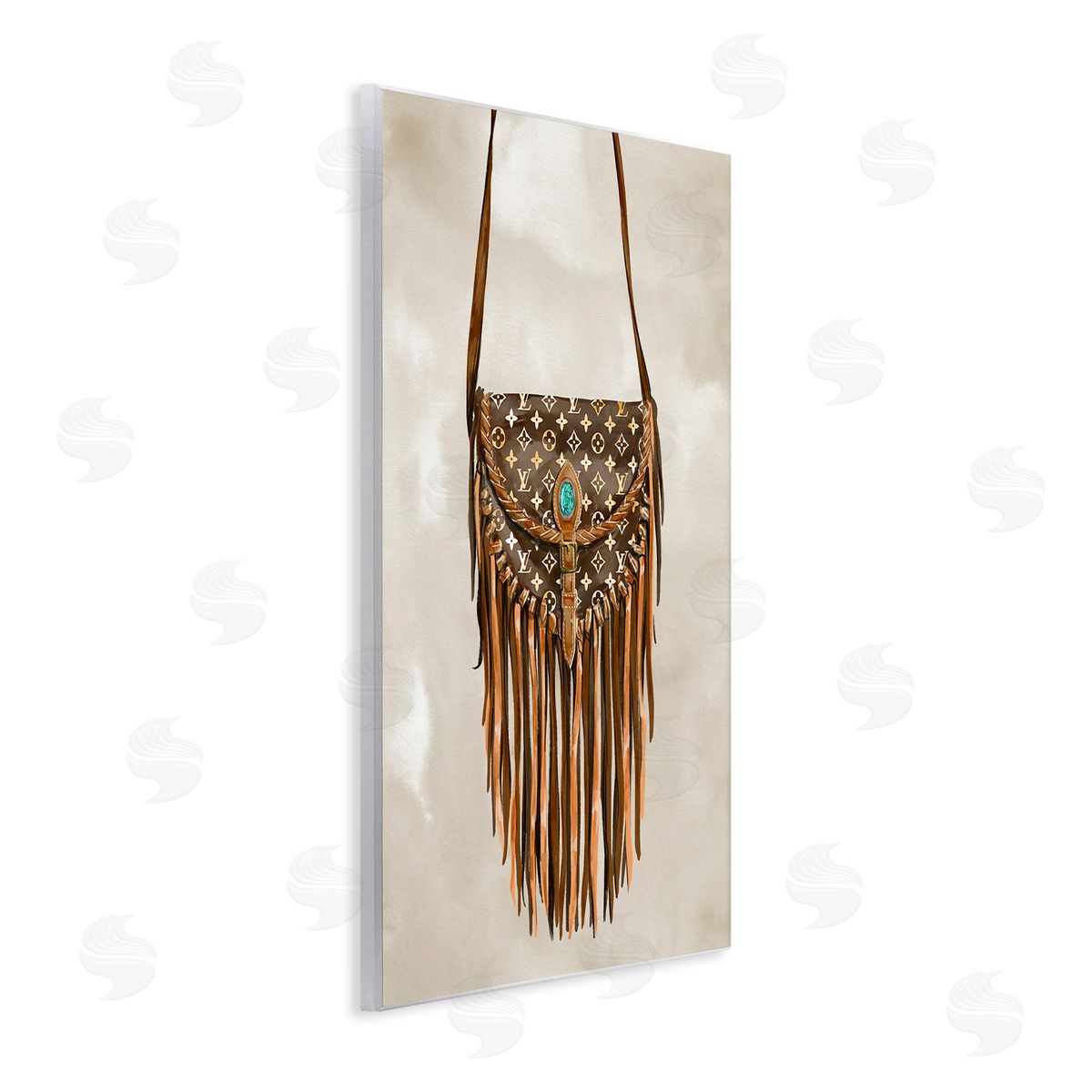 Ziwei Li Boho Designer Purse Wooden Wall Plaque Art Print