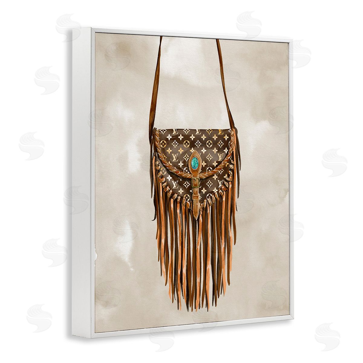 Ziwei Li Boho Designer Purse White Framed Giclee Wall Art Print