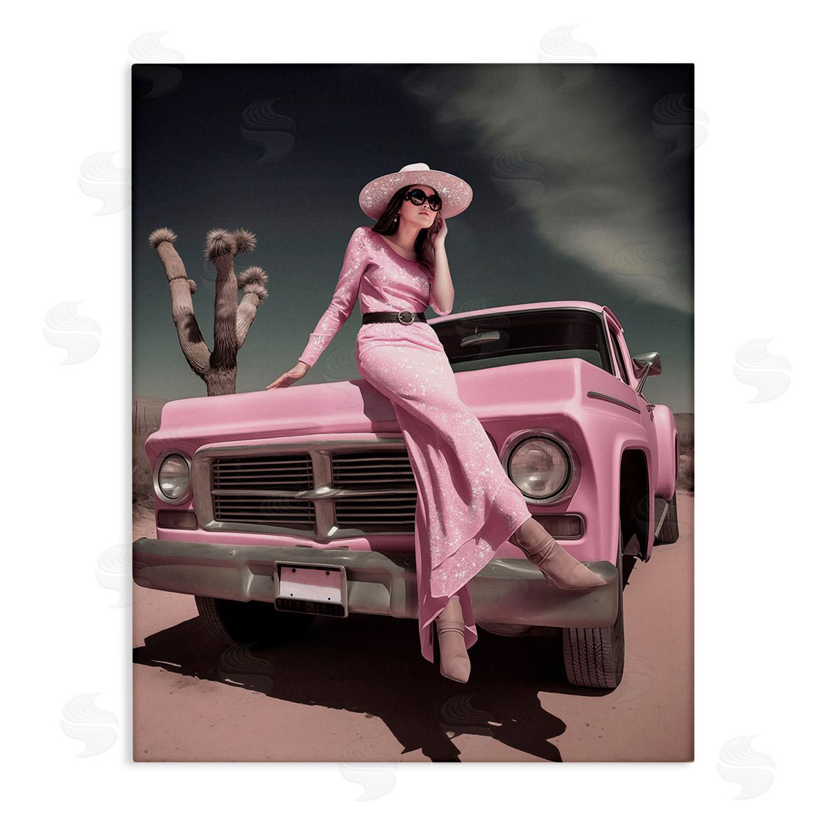 Ziwei Li Glam Woman in Desert Canvas Wall Art Print