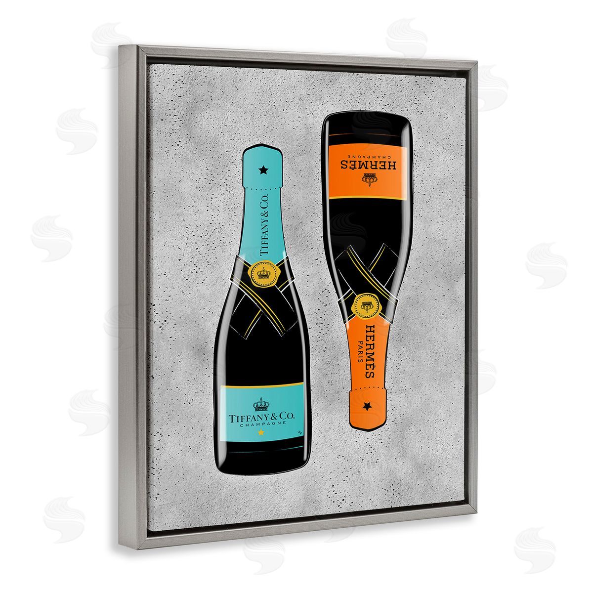 Martina Pavlova Chic Glam Champagne Gray Floating Frame Canvas Wall Art Print