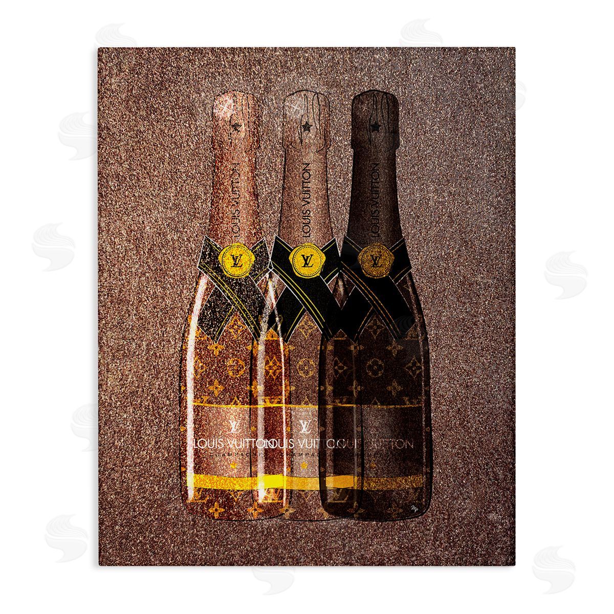 Martina Pavlova Abstract Brown Wine Bottles Canvas Wall Art Print