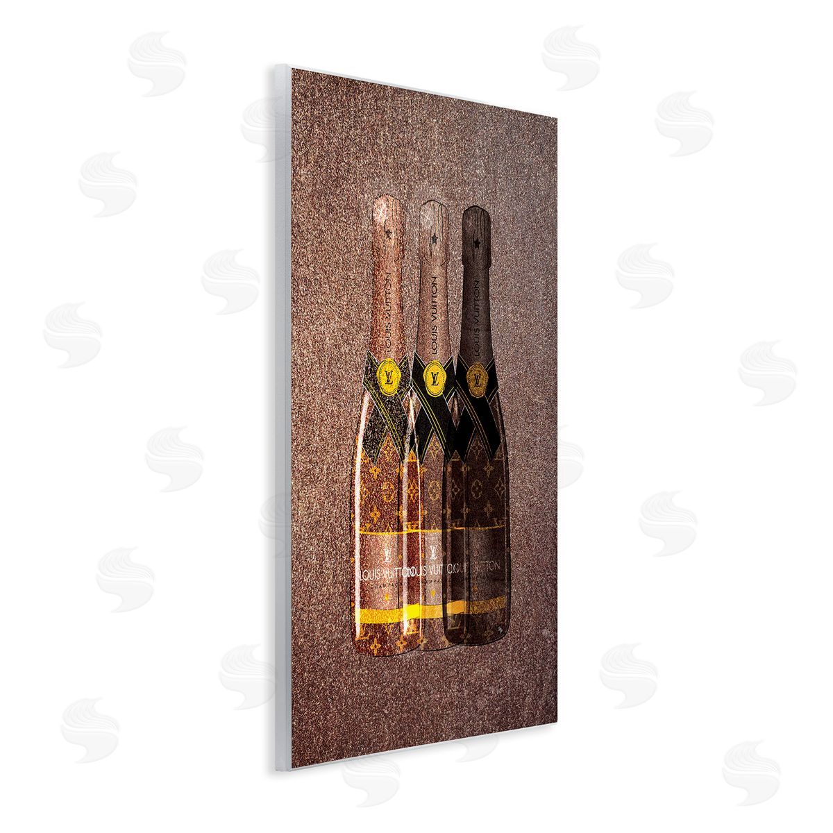 Martina Pavlova Abstract Brown Wine Bottles Wooden Wall Plaque Art Print