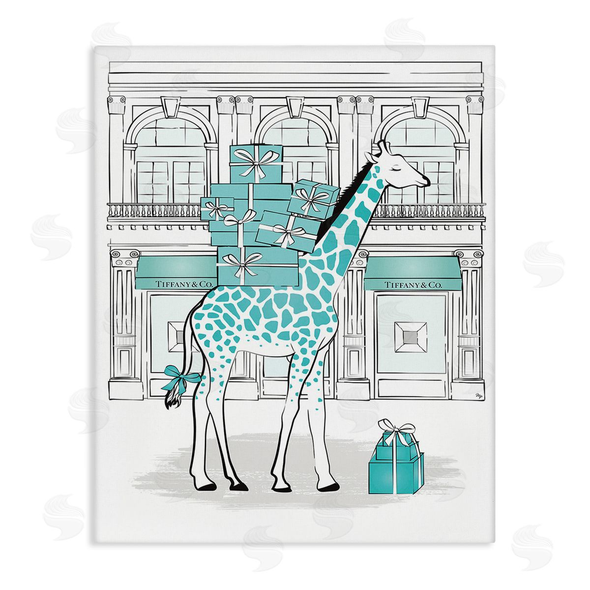 Martina Pavlova Giraffe at Glam Storefront Canvas Wall Art Print
