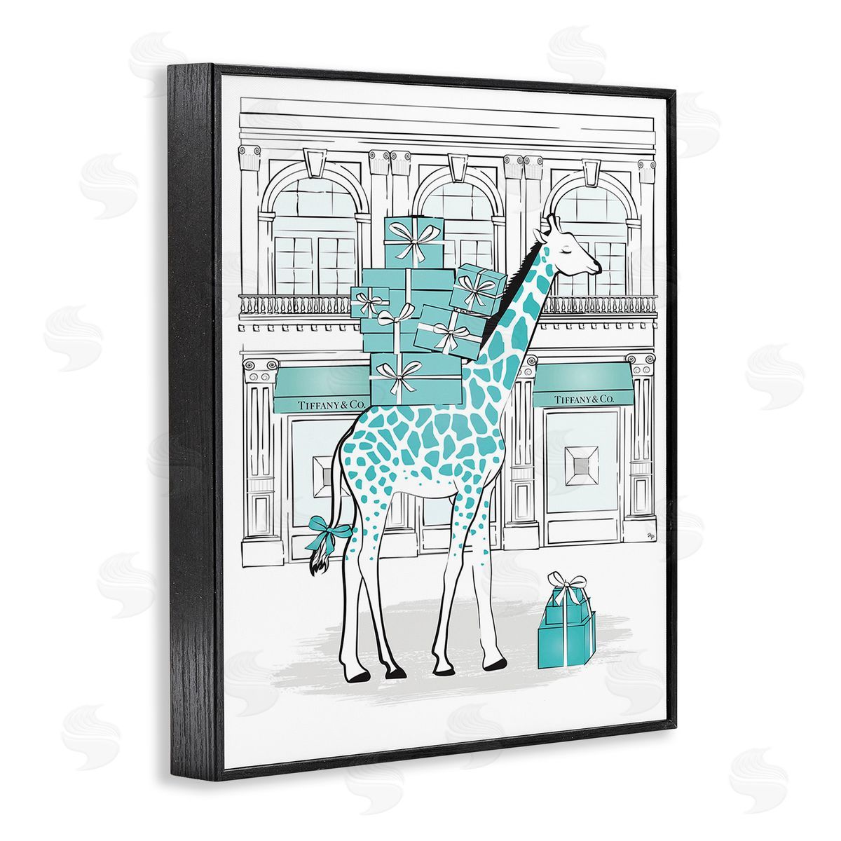 Martina Pavlova Giraffe at Glam Storefront Black Framed Giclee Wall Art Print