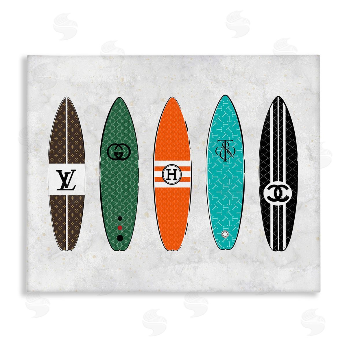 Martina Pavlova Nautical Glam Surfboards Canvas Wall Art Print