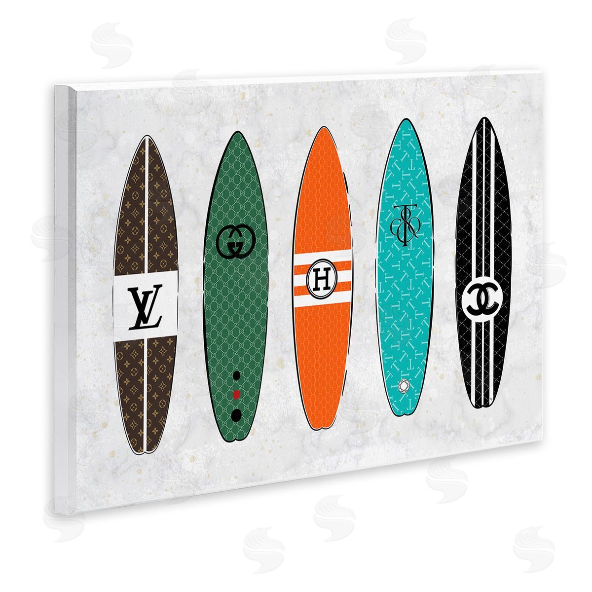Martina Pavlova Nautical Glam Surfboards Wooden Wall Plaque Art Print