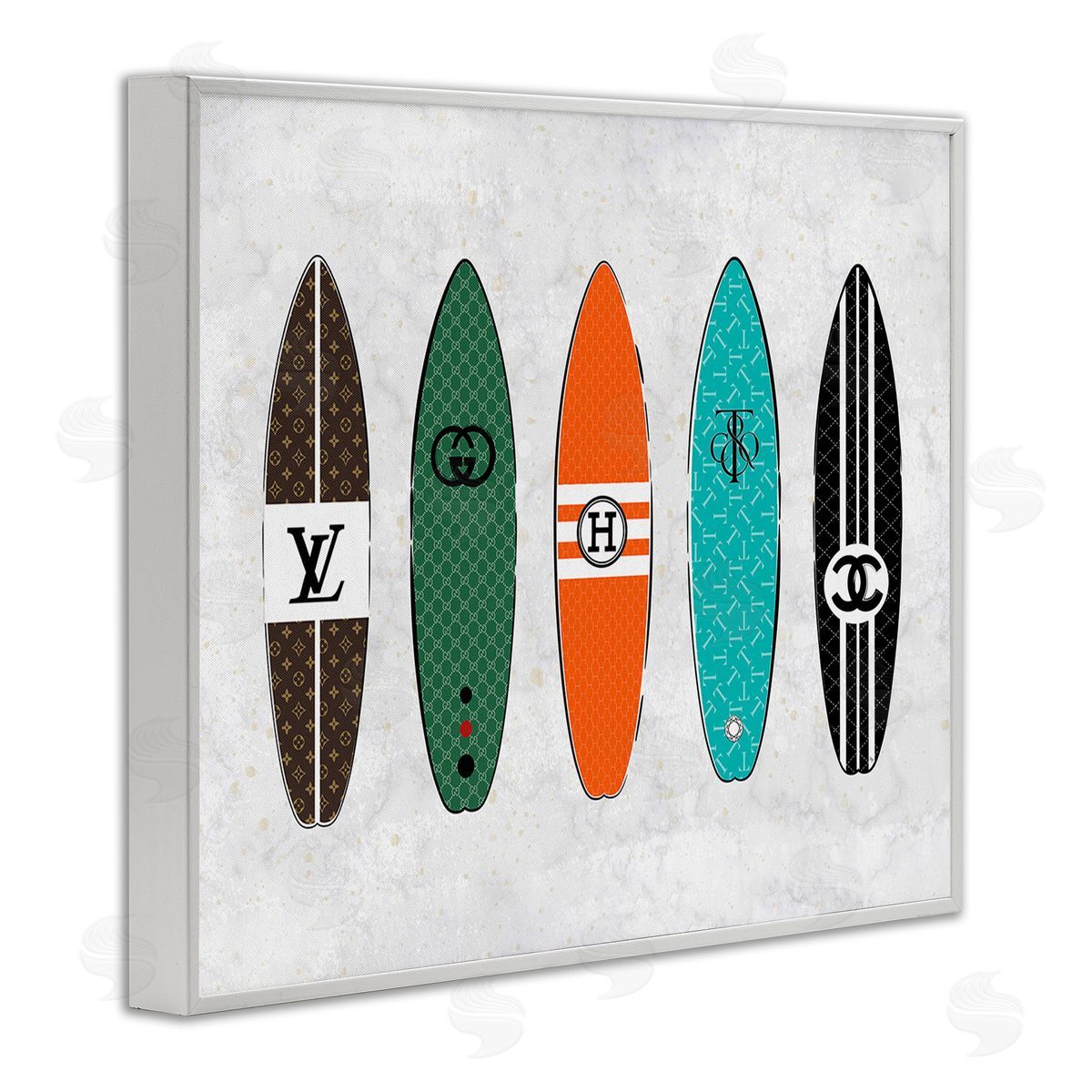 Martina Pavlova Nautical Glam Surfboards White Framed Giclee Wall Art Print