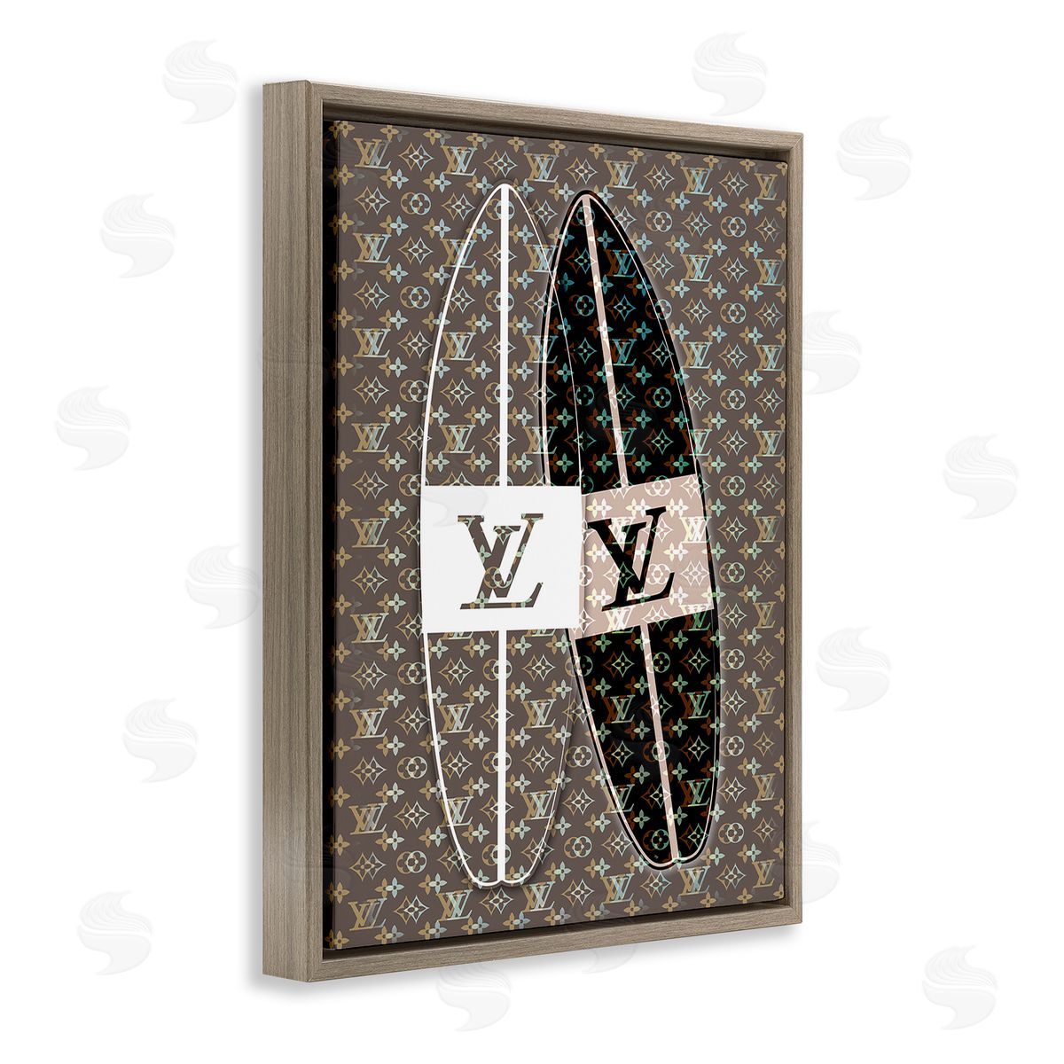 Martina Pavlova Fashion Patterned Surf Brown Floating Frame Canvas Wall Art Print