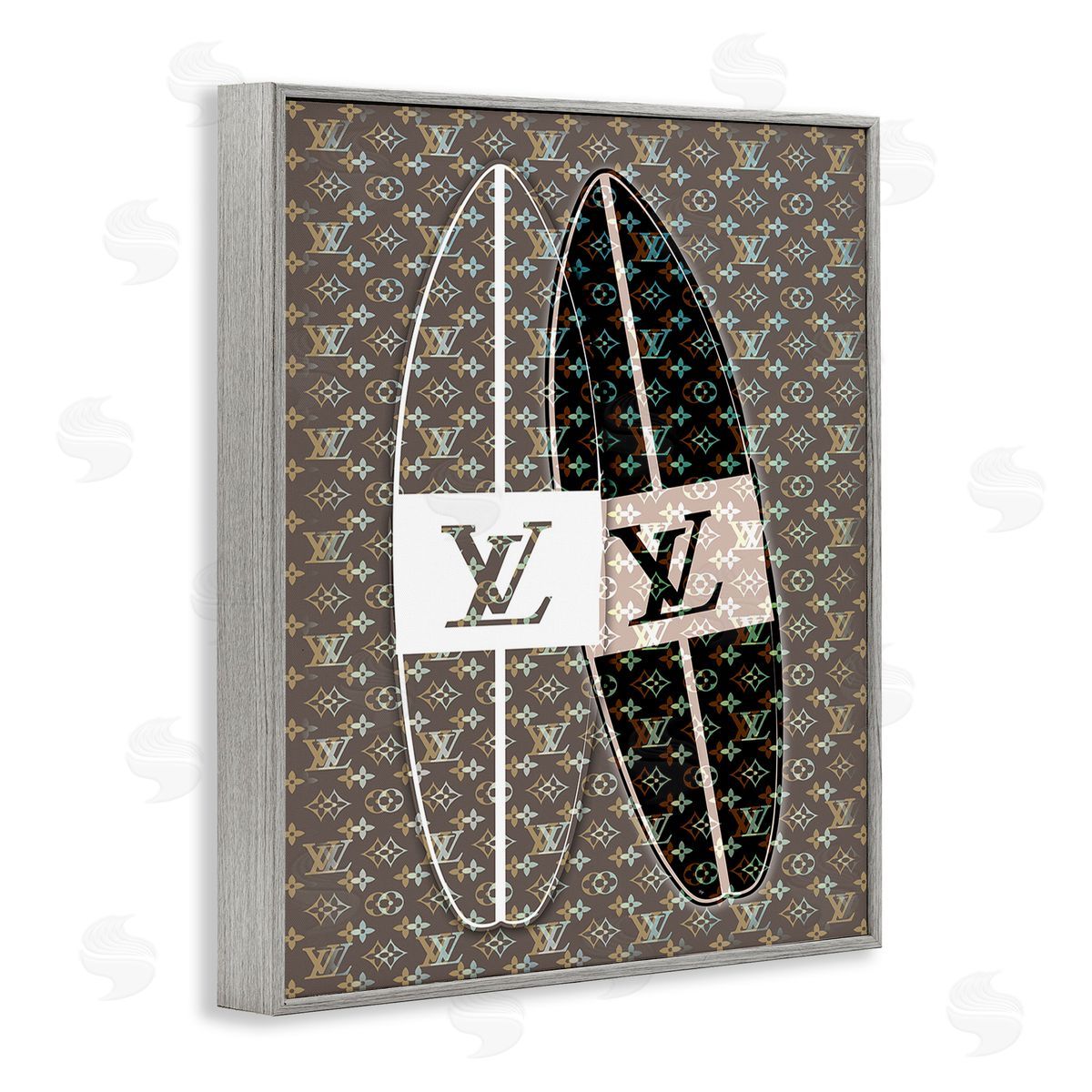 Martina Pavlova Fashion Patterned Surf Gray Framed Giclee Wall Art Print