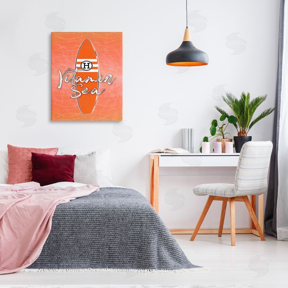 Martina Pavlova Vitamin Sea on Orange Canvas Wall Art Print in Room