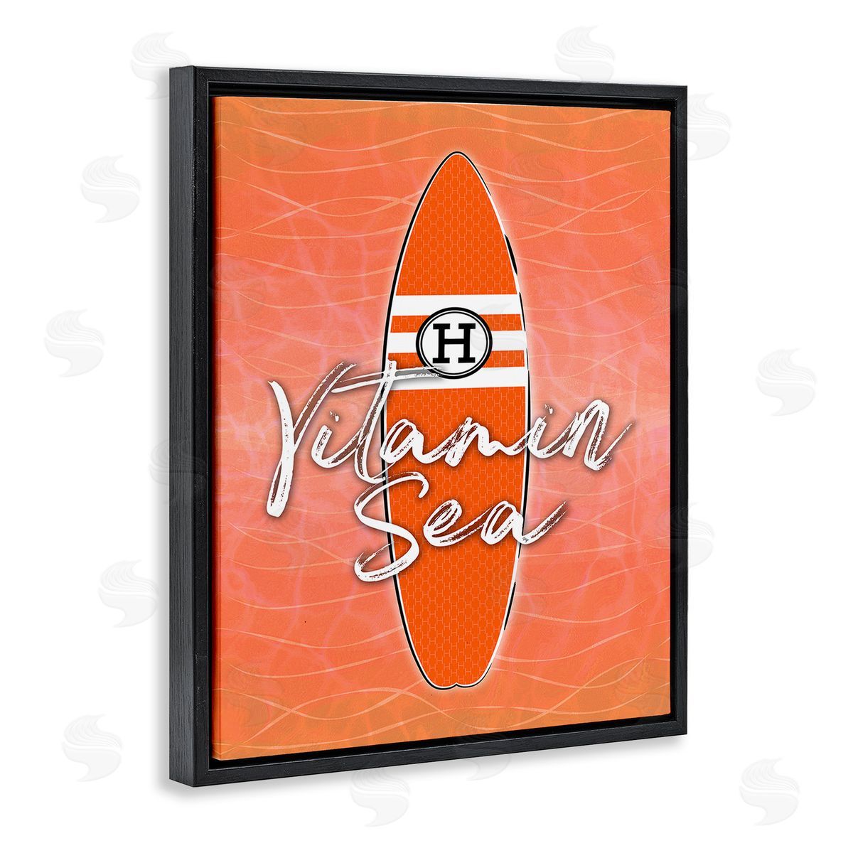 Martina Pavlova Vitamin Sea on Orange Black Floating Frame Canvas Wall Art Print