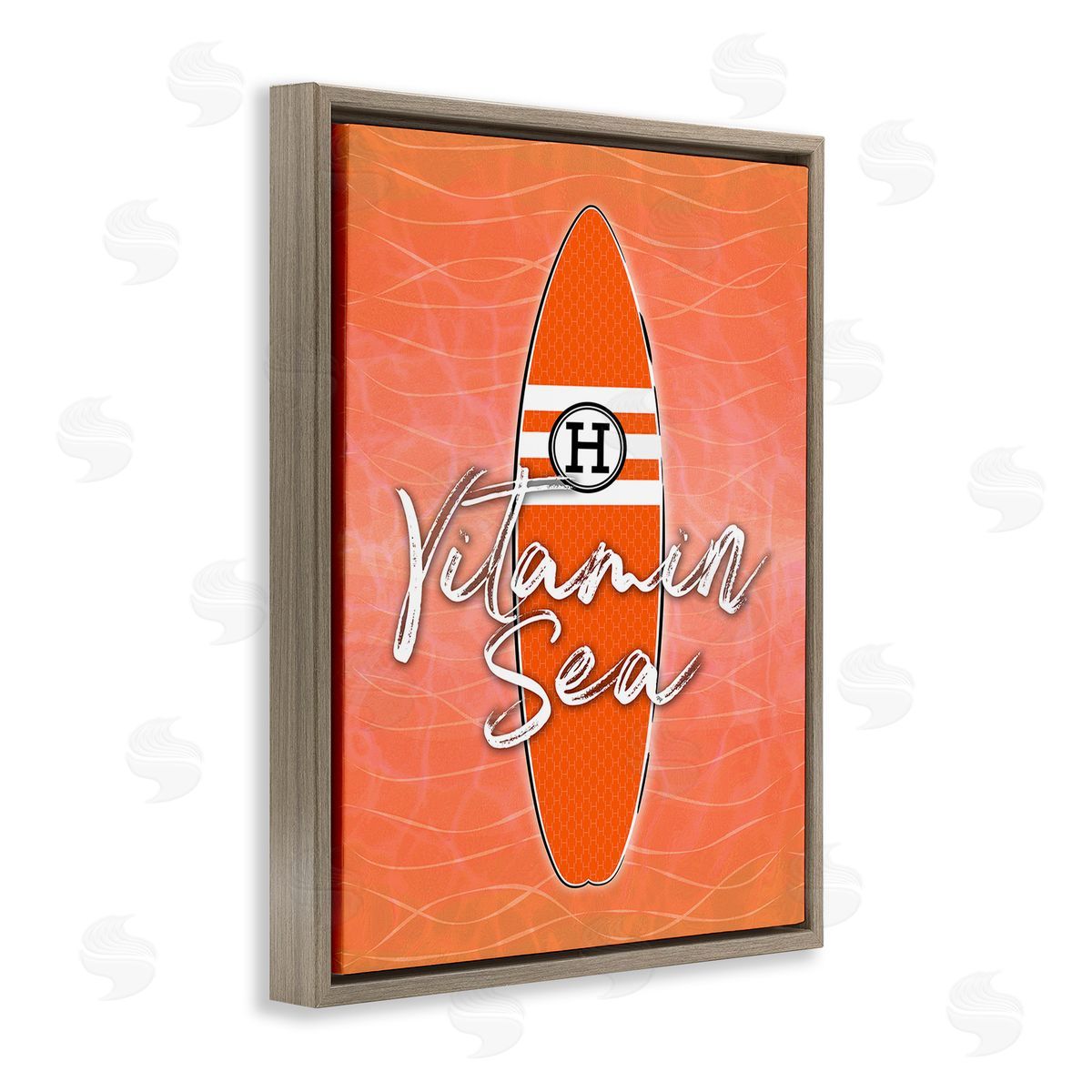 Martina Pavlova Vitamin Sea on Orange Brown Floating Frame Canvas Wall Art Print