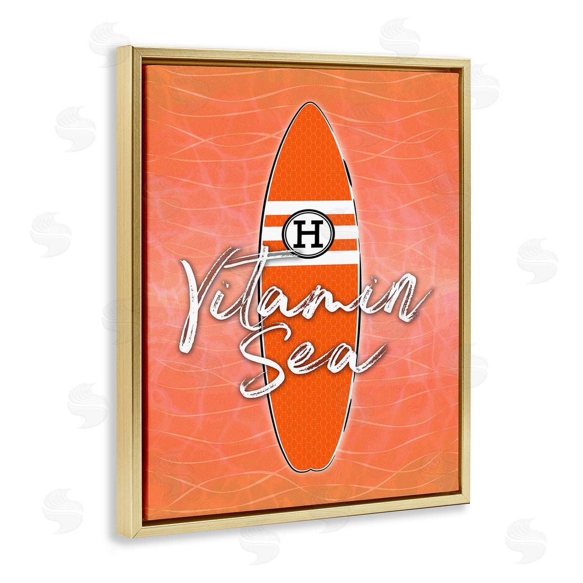 Martina Pavlova Vitamin Sea on Orange Gold Floating Frame Canvas Wall Art Print