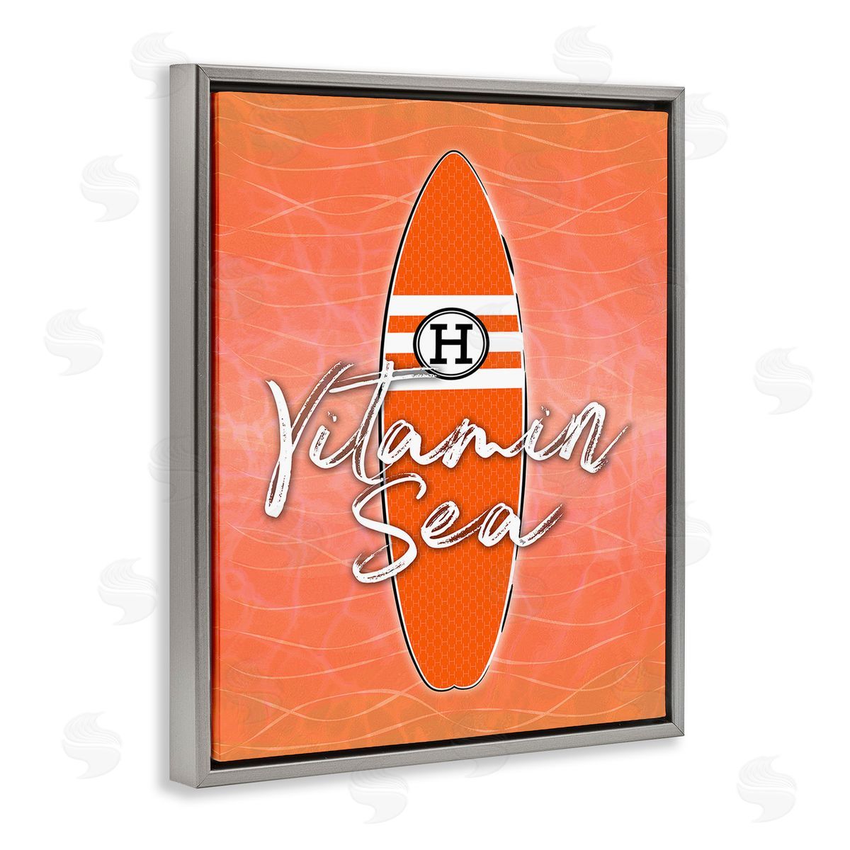 Martina Pavlova Vitamin Sea on Orange Gray Floating Frame Canvas Wall Art Print