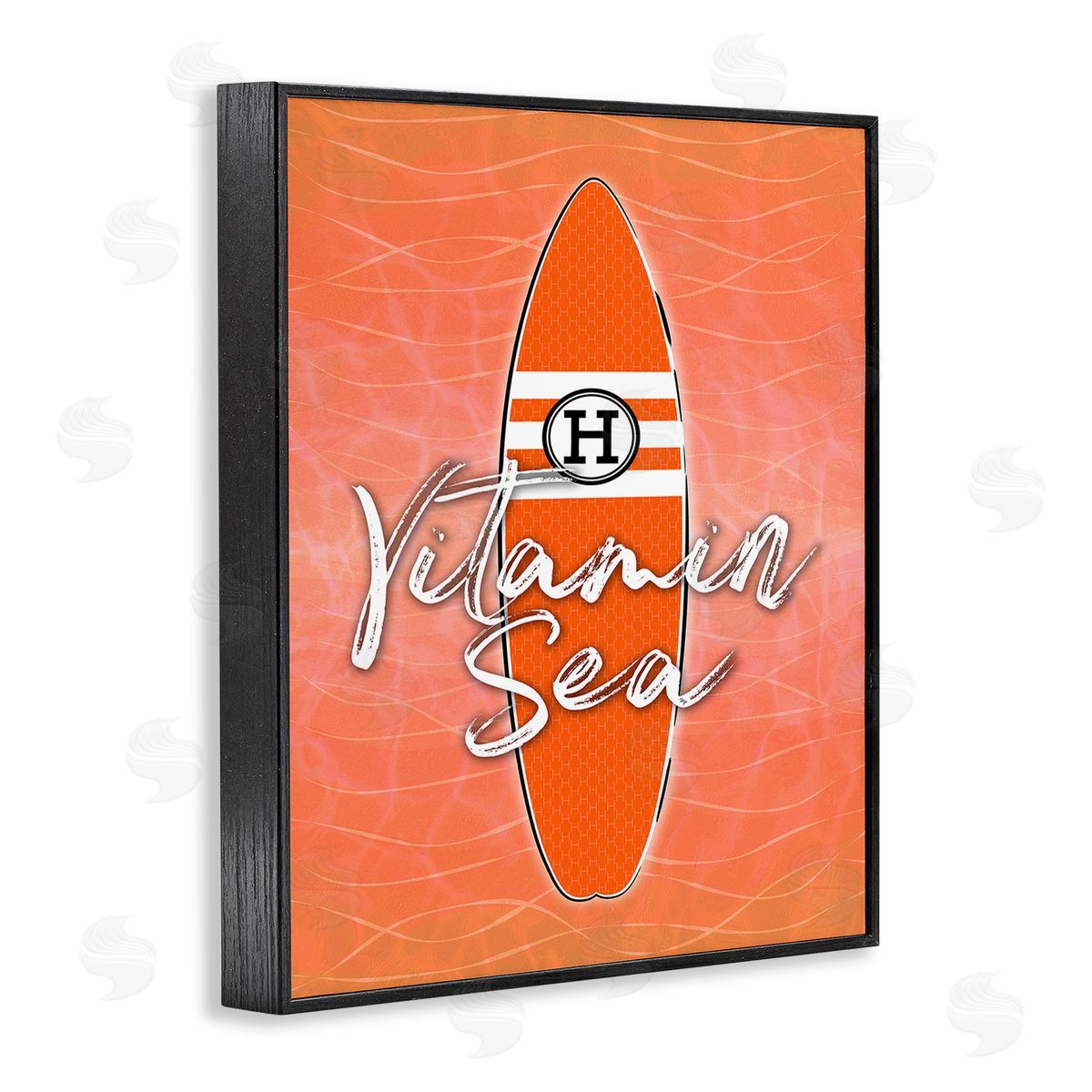 Martina Pavlova Vitamin Sea on Orange Black Framed Giclee Wall Art Print