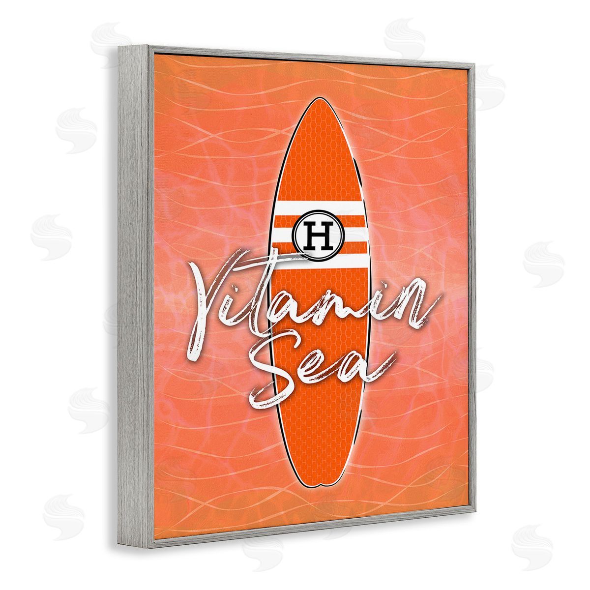Martina Pavlova Vitamin Sea on Orange Gray Framed Giclee Wall Art Print