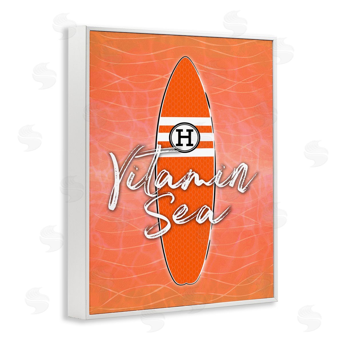 Martina Pavlova Vitamin Sea on Orange White Framed Giclee Wall Art Print