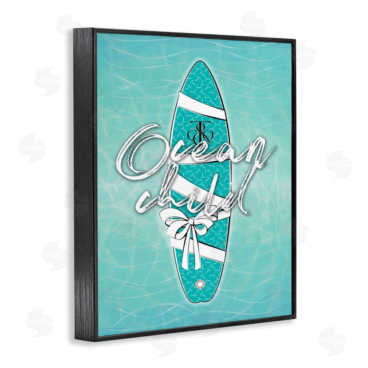 Martina Pavlova Ocean Child Surfboard Black Framed Giclee Wall Art Print