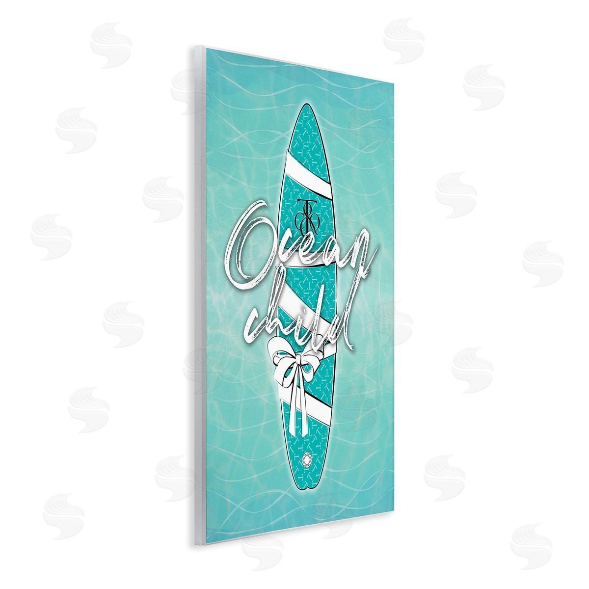Martina Pavlova Ocean Child Surfboard Wooden Wall Plaque Art Print