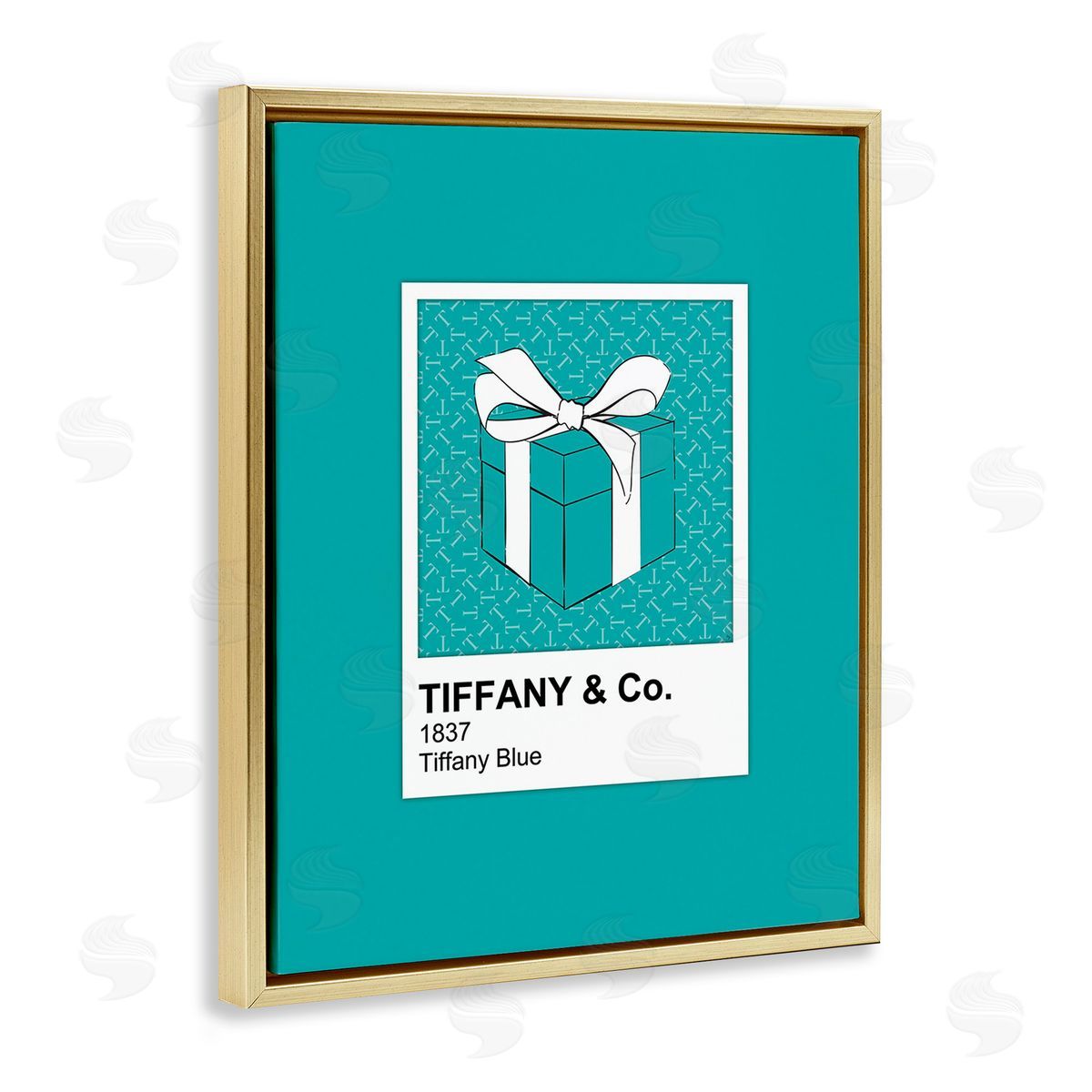 Martina Pavlova Blue Fashion Hue Gold Floating Frame Canvas Wall Art Print