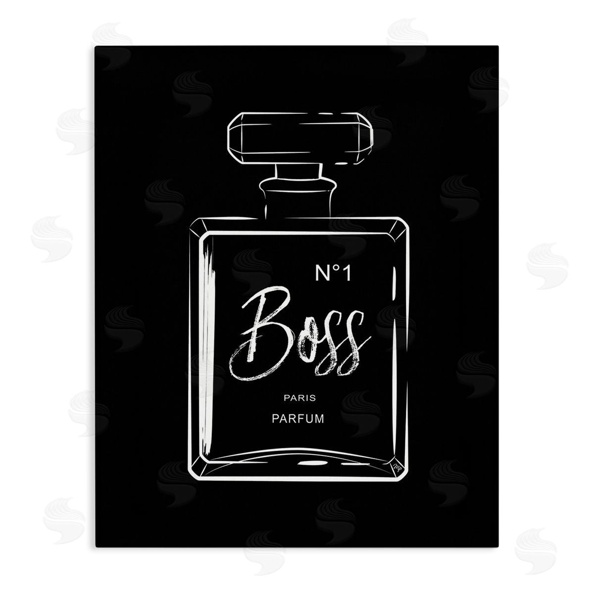 Martina Pavlova Boss Perfume on Black Canvas Wall Art Print