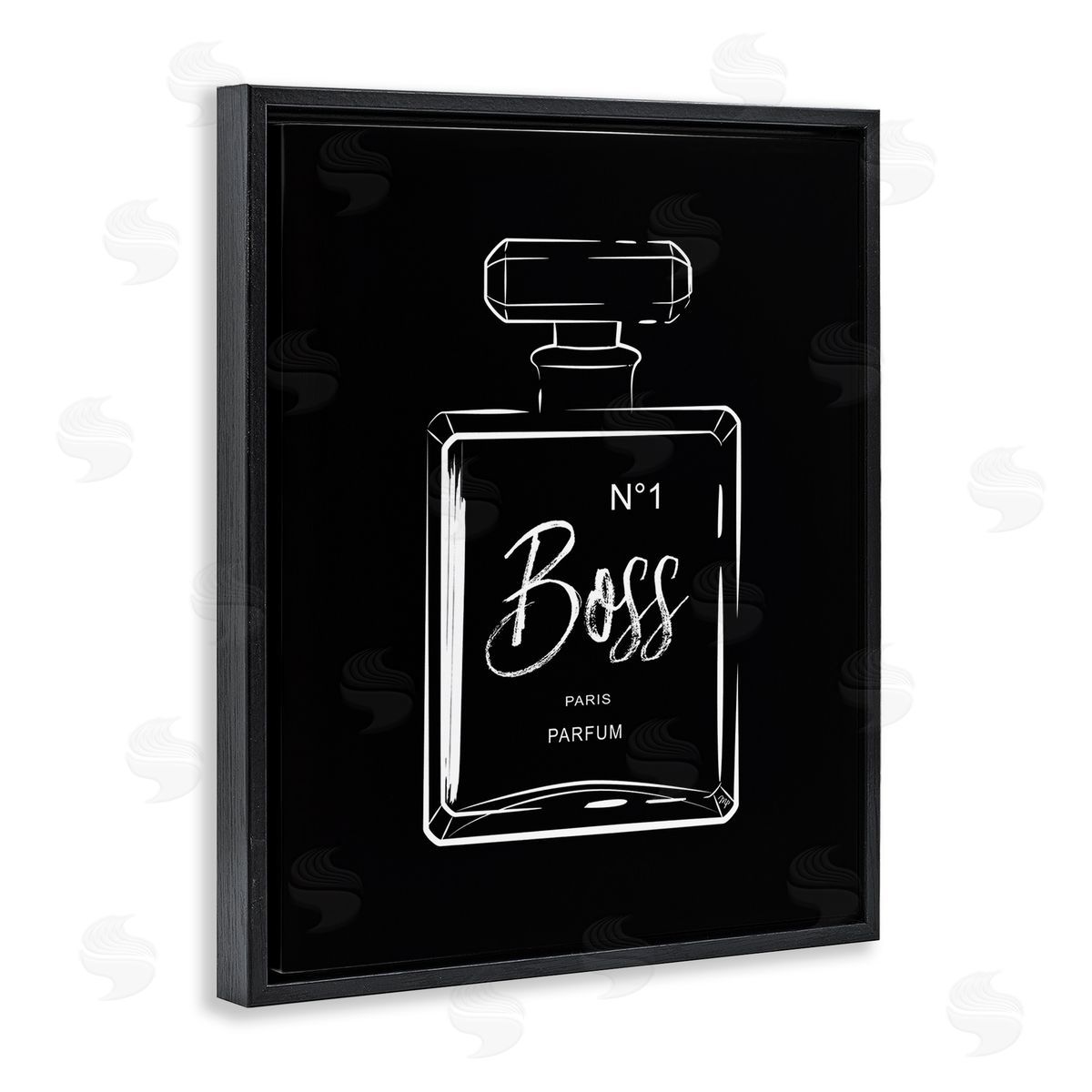Martina Pavlova Boss Perfume on Black Black Floating Frame Canvas Wall Art Print