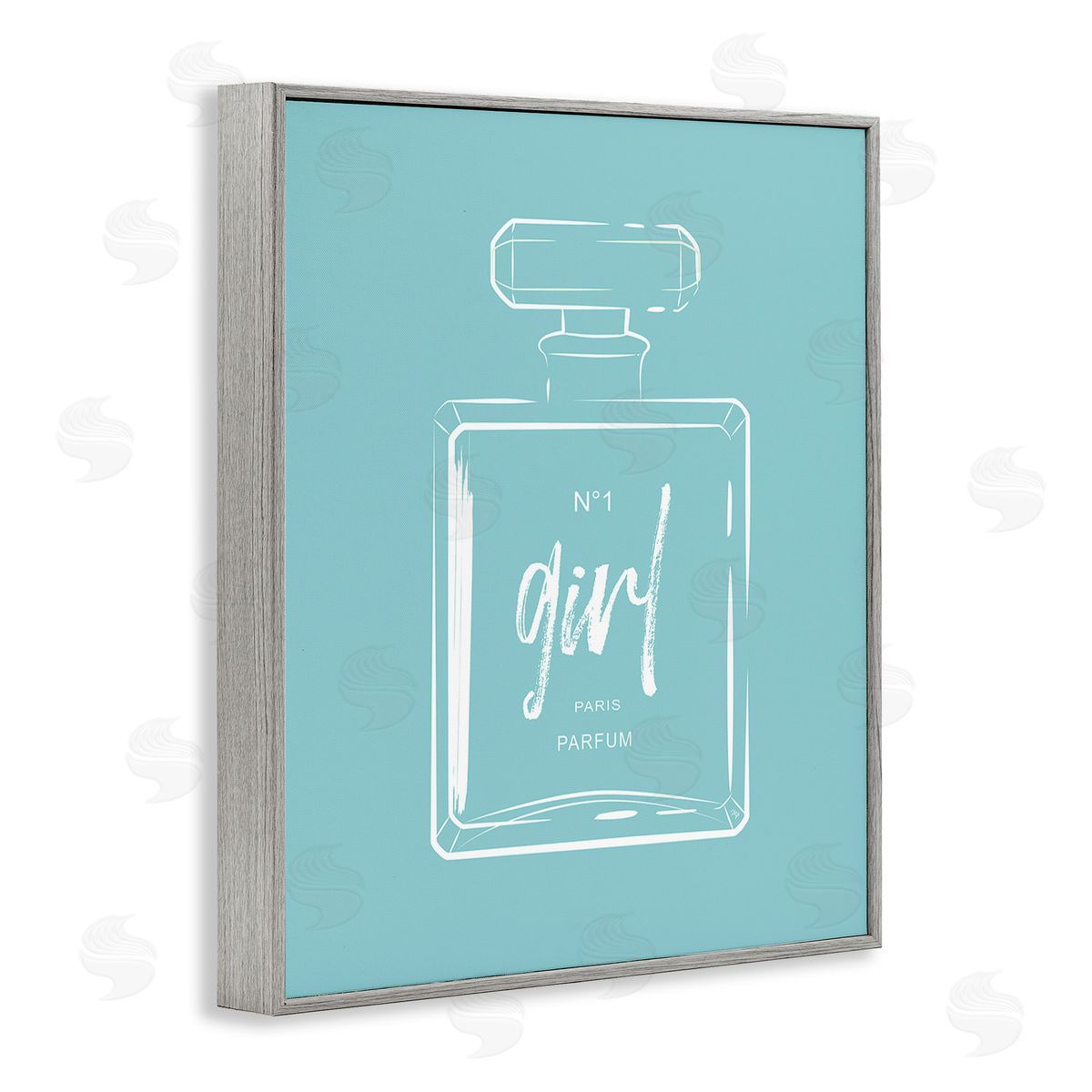 Martina Pavlova Perfume Bottle on Blue Gray Framed Giclee Wall Art Print