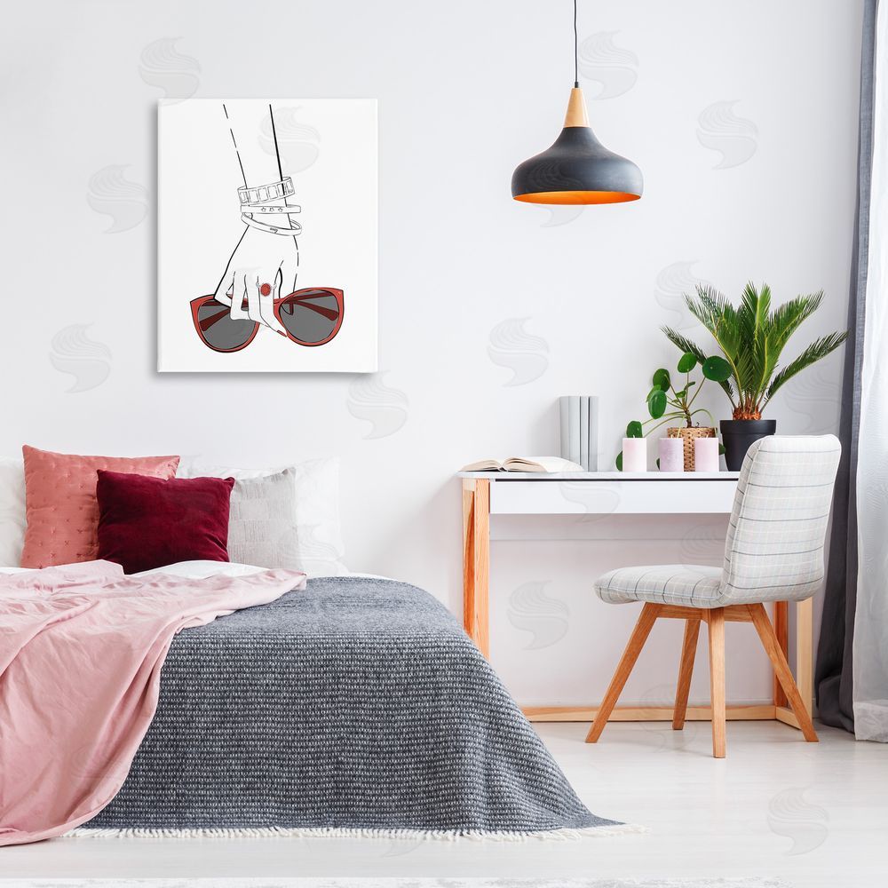 Martina Pavlova Minimal Hand with Jewelry Canvas Wall Art Print in Room