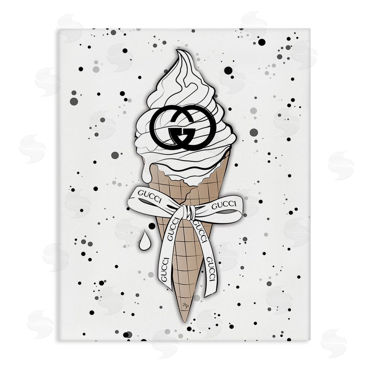 Martina Pavlova Glam Ice Cream Pattern Canvas Wall Art Print