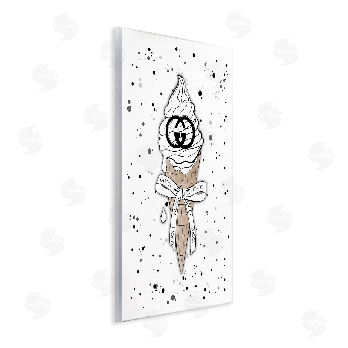 Martina Pavlova Glam Ice Cream Pattern Wooden Wall Plaque Art Print