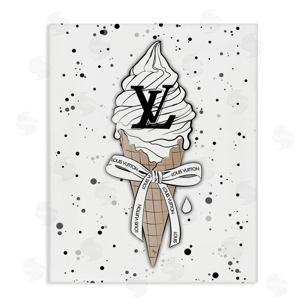 Martina Pavlova Ice Cream on Modern Pattern Canvas Wall Art Print