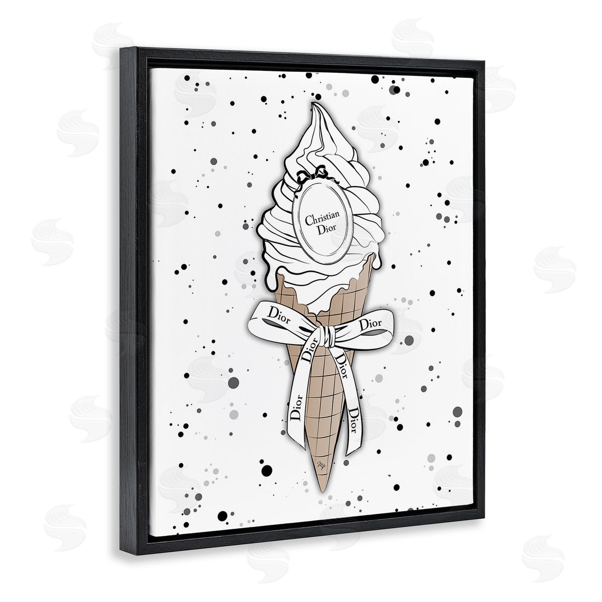 Martina Pavlova Glam Brand Dessert Black Floating Frame Canvas Wall Art Print