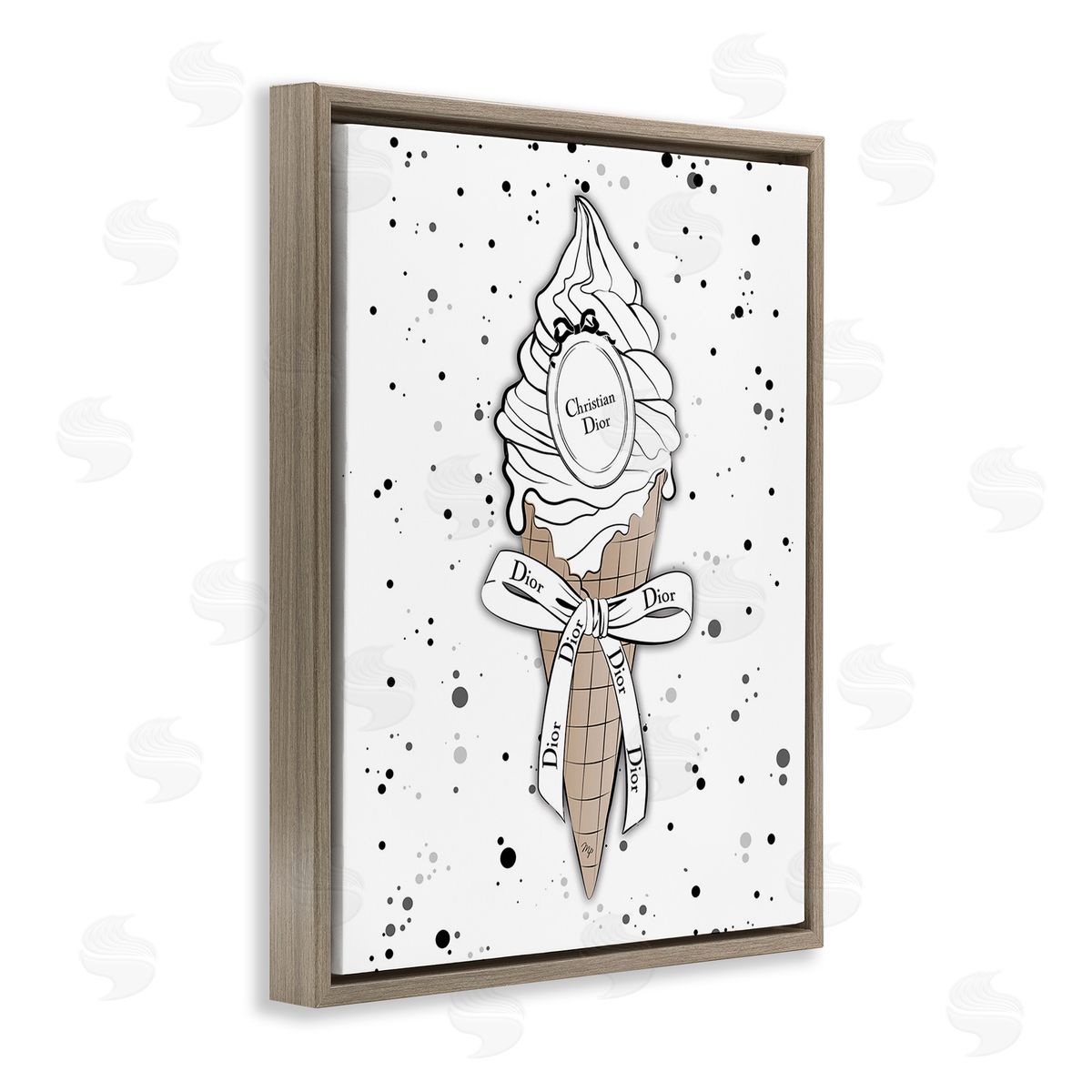 Martina Pavlova Glam Brand Dessert Brown Floating Frame Canvas Wall Art Print