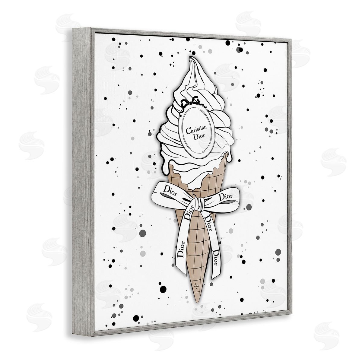 Martina Pavlova Glam Brand Dessert Gray Framed Giclee Wall Art Print