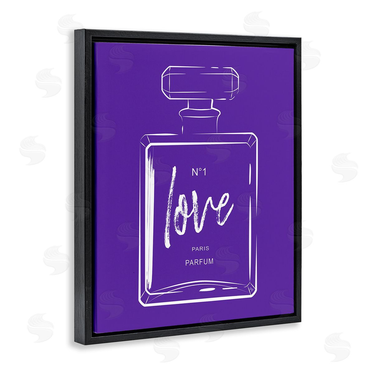 Martina Pavlova Simple Perfume on Purple Black Floating Frame Canvas Wall Art Print