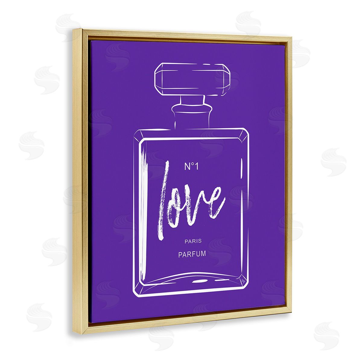Martina Pavlova Simple Perfume on Purple Gold Floating Frame Canvas Wall Art Print