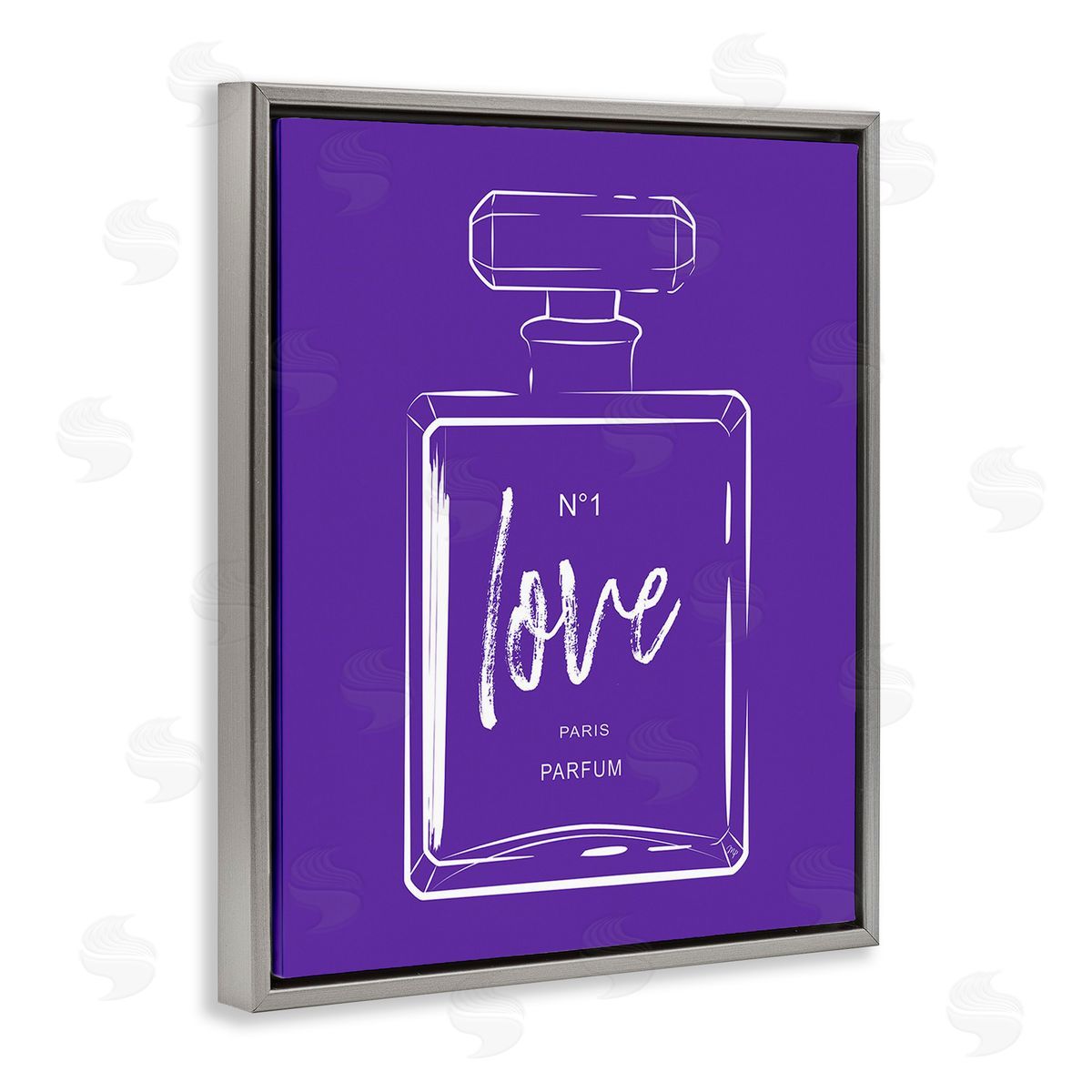 Martina Pavlova Simple Perfume on Purple Gray Floating Frame Canvas Wall Art Print
