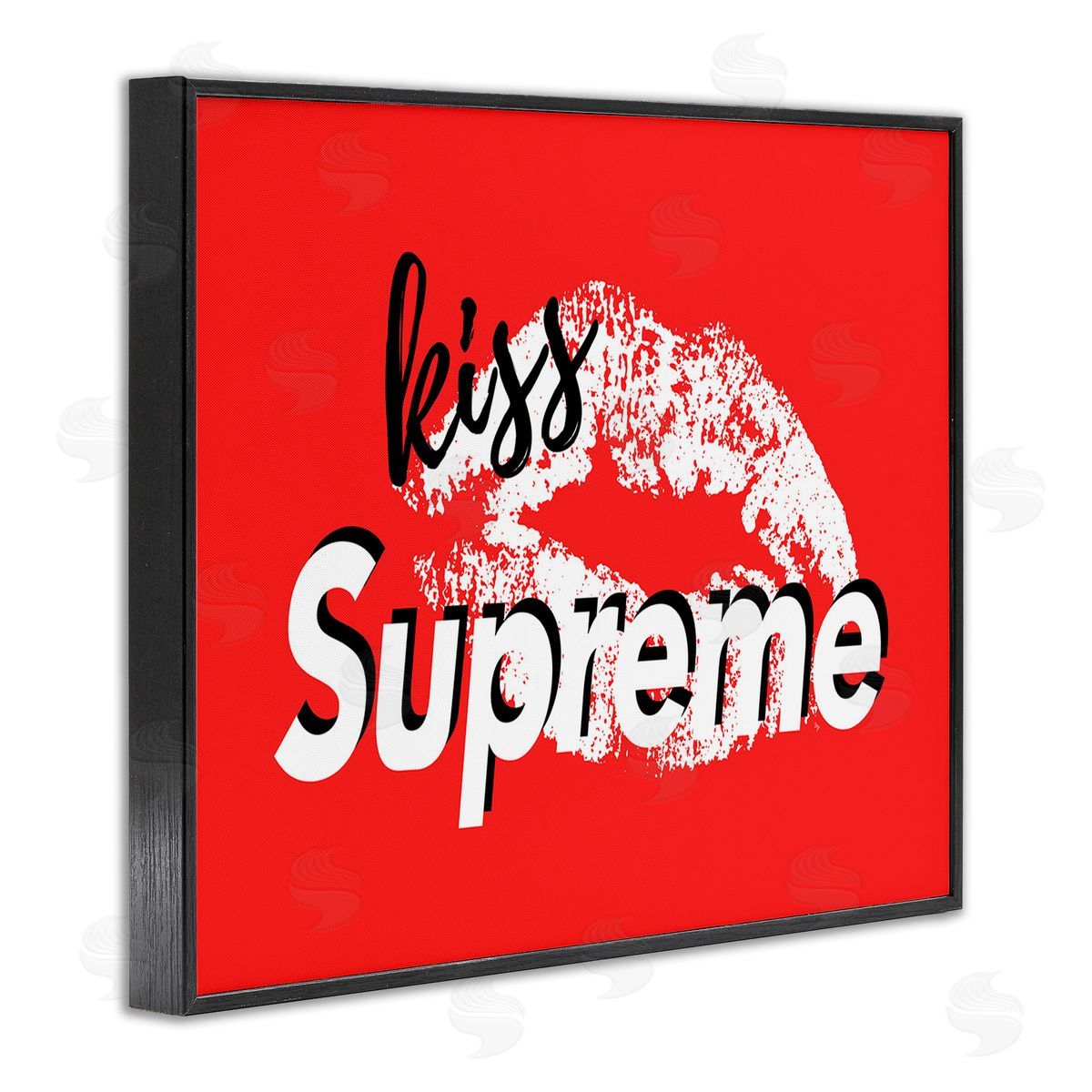Martina Pavlova Kiss Supreme on Red Black Framed Giclee Wall Art Print