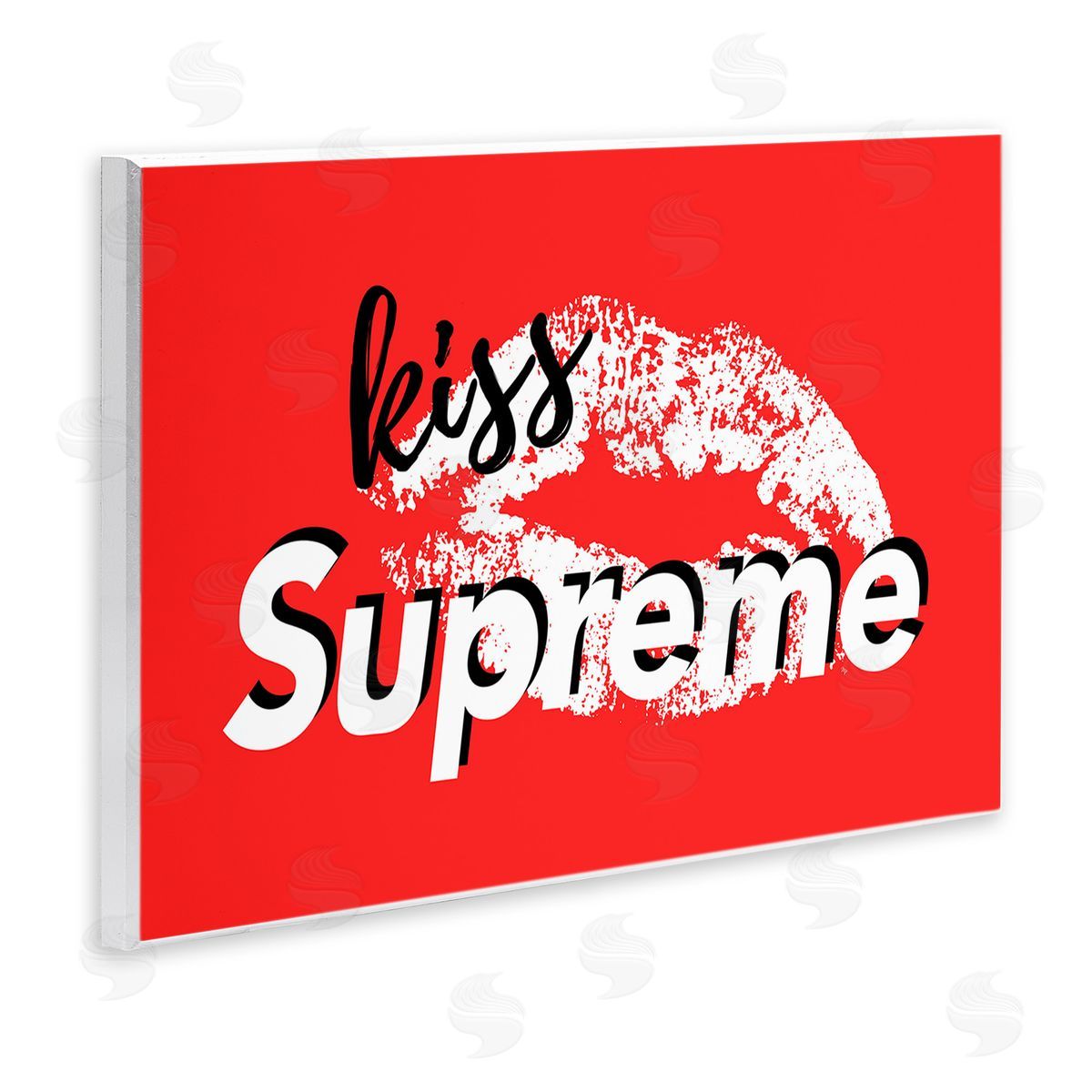 Martina Pavlova Kiss Supreme on Red Wooden Wall Plaque Art Print