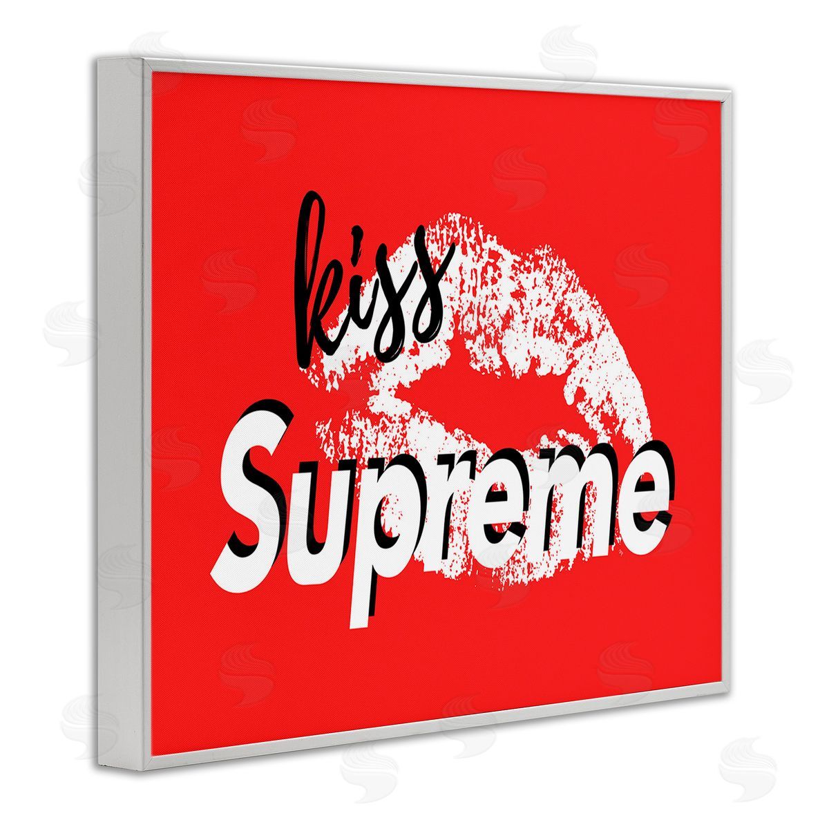 Martina Pavlova Kiss Supreme on Red White Framed Giclee Wall Art Print