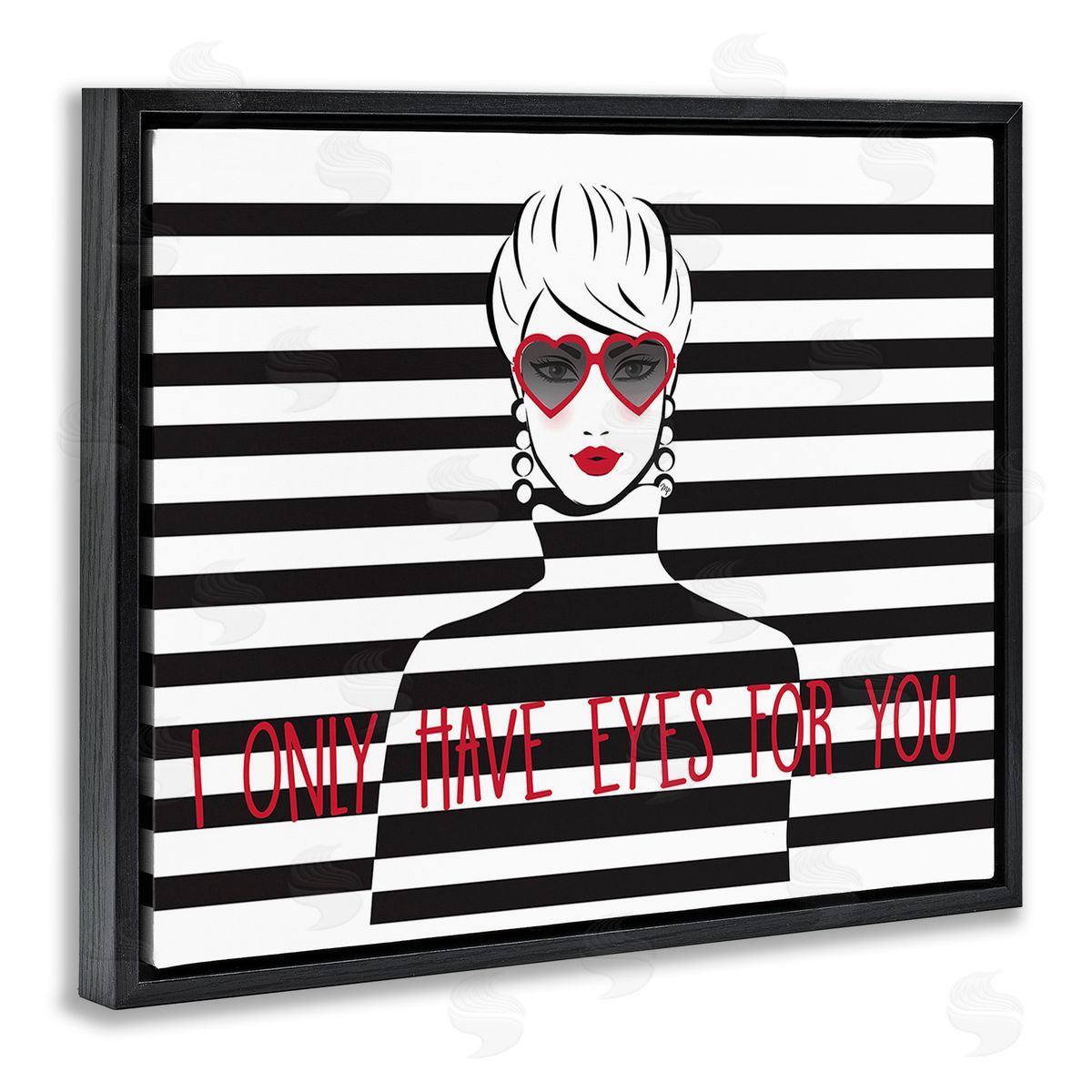 Martina Pavlova Only Eyes For You Black Floating Frame Canvas Wall Art Print