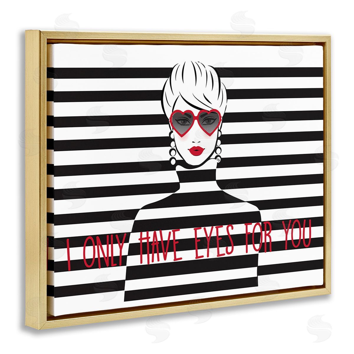 Martina Pavlova Only Eyes For You Gold Floating Frame Canvas Wall Art Print