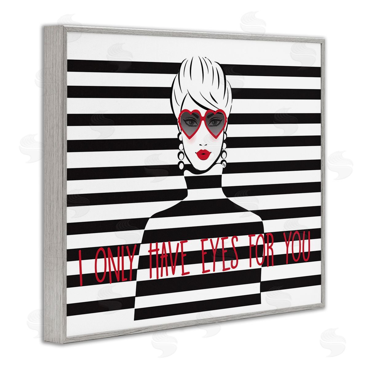 Martina Pavlova Only Eyes For You Gray Framed Giclee Wall Art Print
