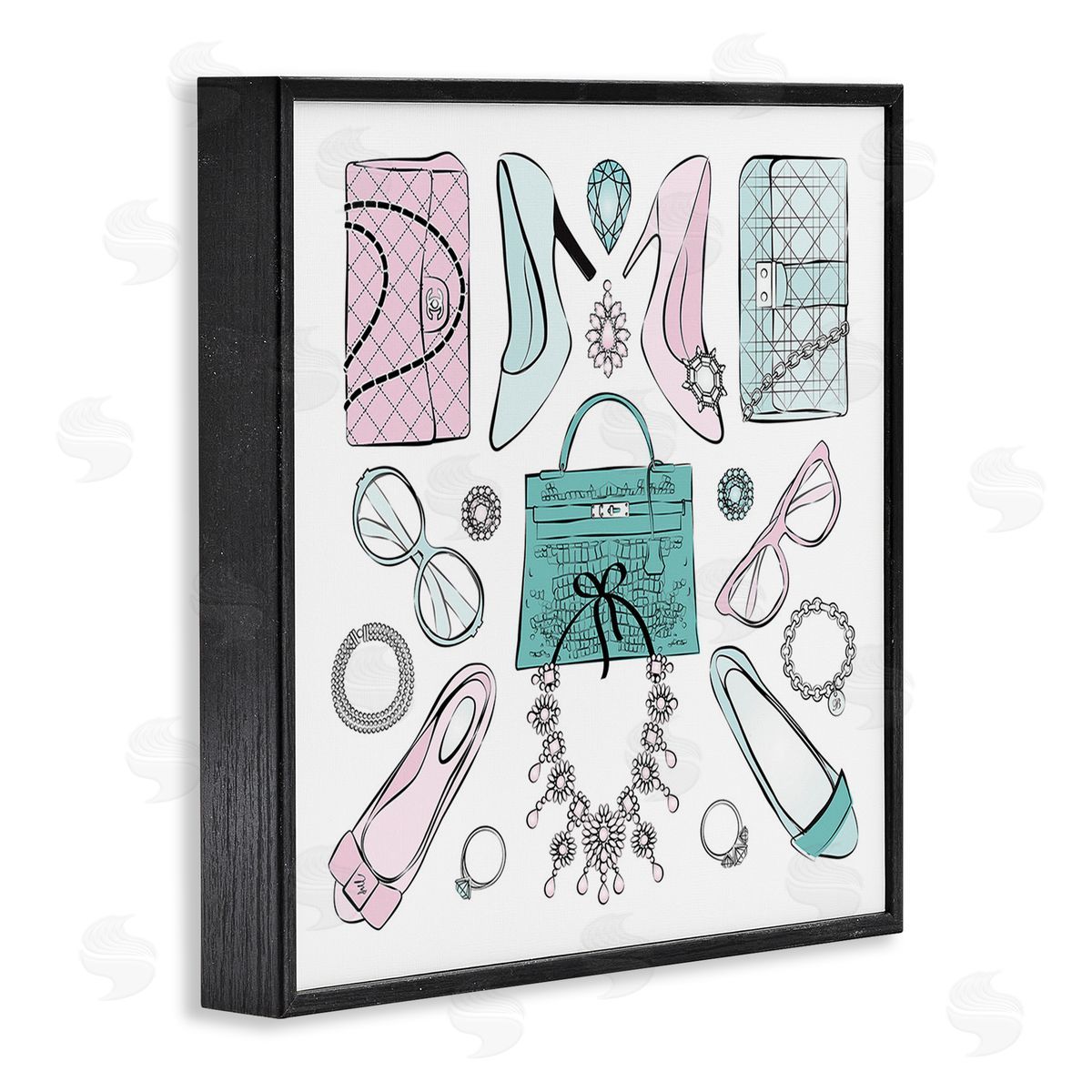 Martina Pavlova Pastel Fashion Accessories Black Framed Glicee Wall Art Print